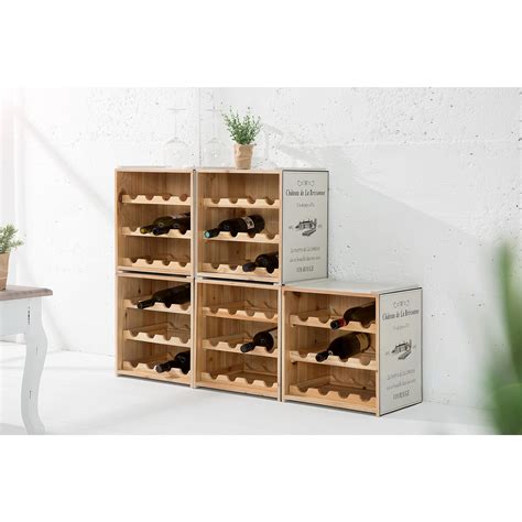Meuble en bois de hêtre pour une présentation parfaite des vins en magasin, cave à vin. Casier à vin pour 12 bouteilles en bois coloris gris clair ...