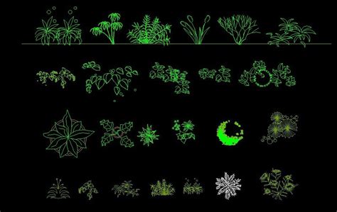 Our cad blocks trees and plants are created in different projections in the form of front, back, top and bottom. Shrubs Trees Plants Top View Plan And Elevation 2D DWG ...