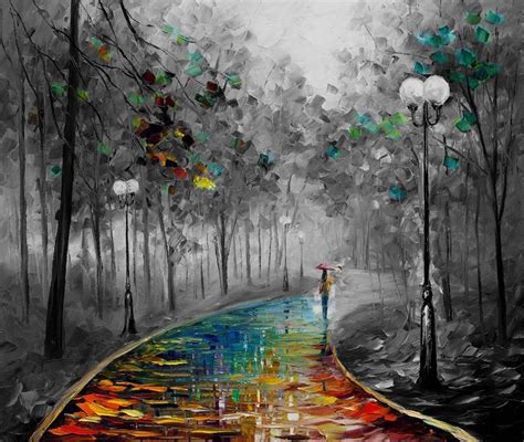 The Fog Of Passion Bandw — Palette Knife Oil Painting On Canvas By Leonid