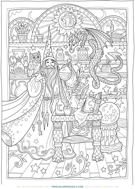 Free Amazing Sorcerer Coloring Page Free Coloring Daily