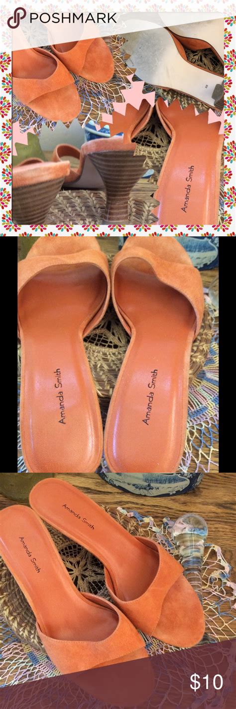 Orange Sherbet Suede Mules For Summer Suede Mules Smiths Shoes