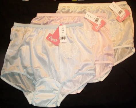 3 Pair Assorted Carole Nylon Panty Size 11 Brief Style Panties Lace Applique Usa 2099 Picclick