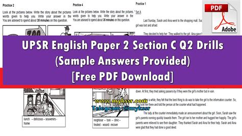 English kssr year 1 2015 february by teacher sofia 498 views. UPSR English Paper 2 Section C Q2 Drills (Sample Answers ...