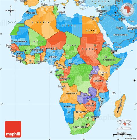 Political Simple Map Of Africa Political Shades Outside