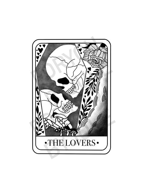 The Lovers Tarot Card Digital Download Transparent Etsy