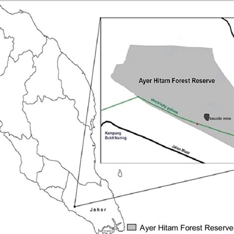 Map Of Ayer Hitam Utara Forest Reserve Johor Download Scientific