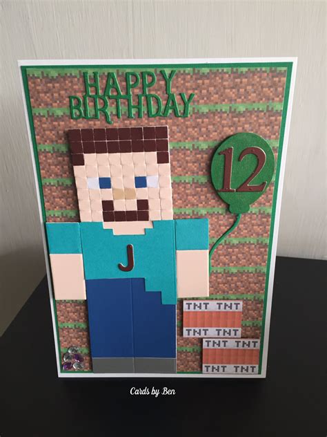 Minecraft Birthday Card Ph