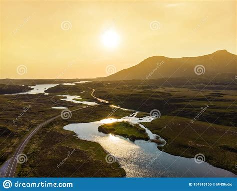 Beautiful Sunset View Of Connemara Region In Ireland Scenic Irish