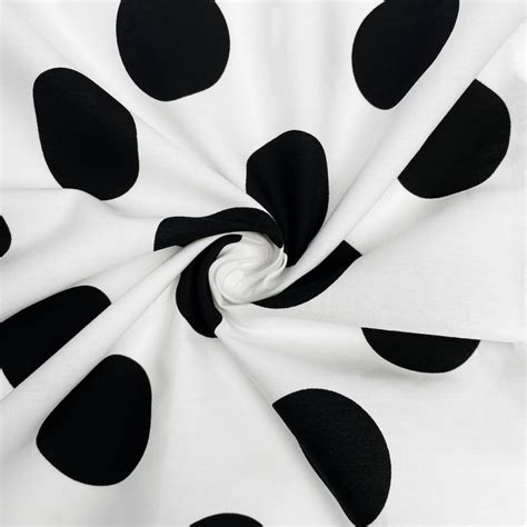 Polka Dot Extra Large Printed Fabric White Black 100 Cotton Etsy