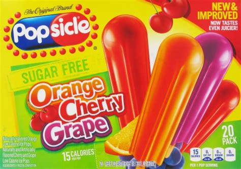 Popsicle Orange Cherry And Grape Sugar Free Pops 20 Count 33 Fl Oz Kroger