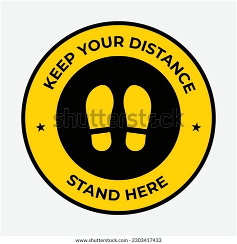 Please Keep Your Distance Sign Social Stock Vector Royalty Free