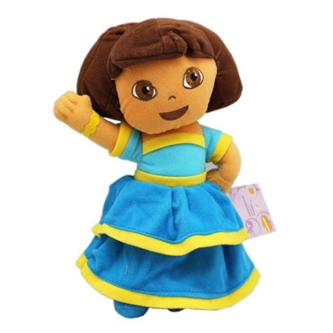 Dora The Explorer Light Blue And Yellow Dancing Dress Plush Toy 10in