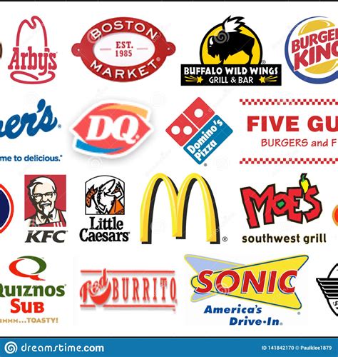 Some logos altered to remove text that would give away the answer. Fast Food Chain Logo Collection Editorial Image ...
