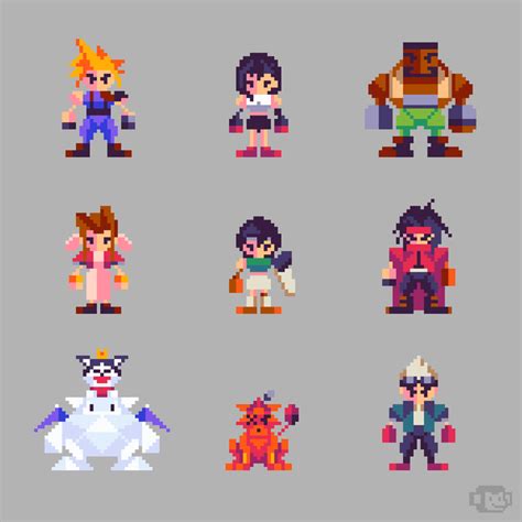 Ff7 Polygon Pixel Art Pixelart Pixel Art Pixel Art Characters