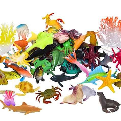 Ocean Sea Animals Figures 60 Pack Mini Plastic Deep Underwater Life