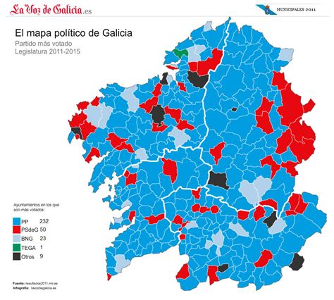 Mapa Político De Galicia Después Del 22 M
