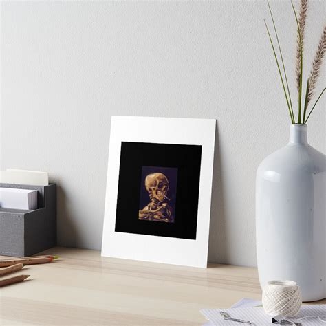 Vincent Van Goghs Skull With A Burning Cigarette Art Board Print By