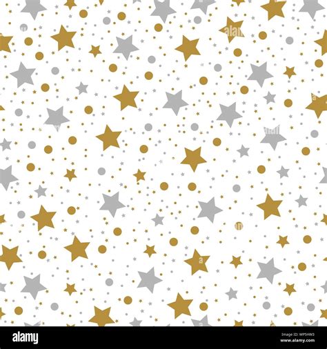 Festive Seamless Background With Gold And Silver Stars Suitable For