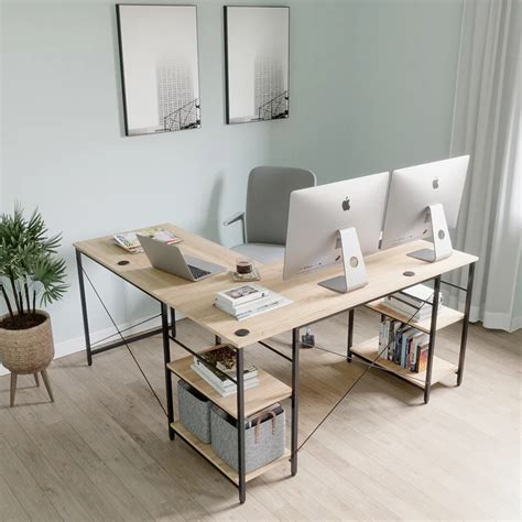Sturdy and heavy duty desk for small space. Fortson Reversible L-Shape Gaming Desk in 2020 | L shaped ...