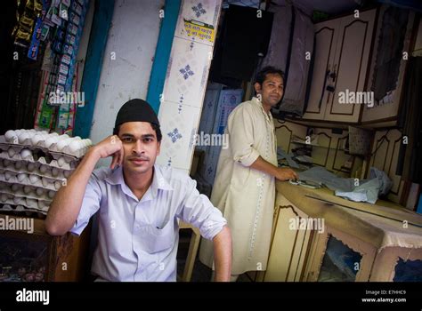 Shopkeepers In Old Delhi Market India Stock Photo Alamy