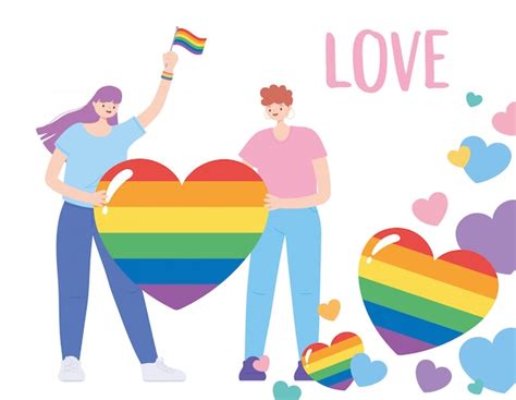comunidad lgbtq banderas y corazones celebración del arco iris desfile gay discriminación