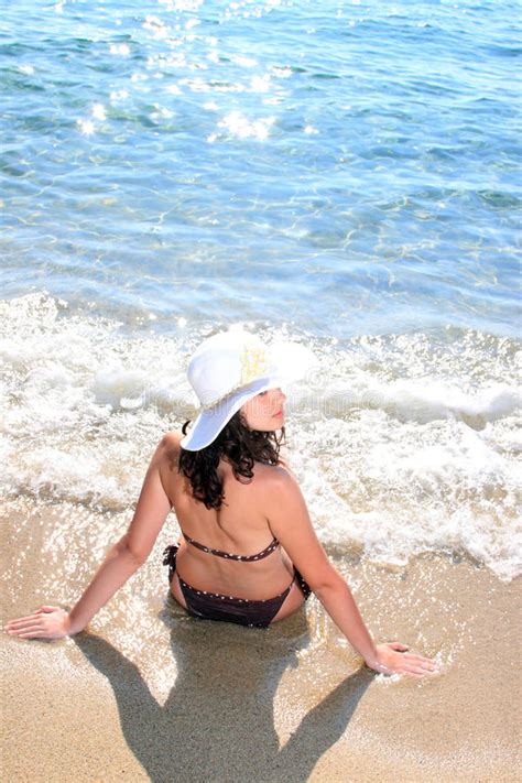 Tanned Woman In Bikini In The Sea Stock Photo Image Of Outdoor
