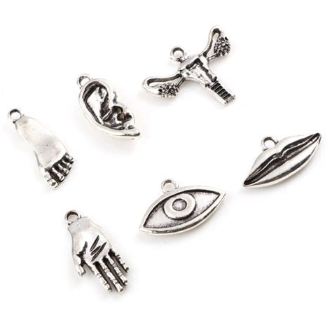 8seasons Zinc Based Alloy Anatomy Jewerly Charms Antique Silver Color
