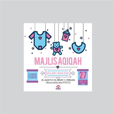 Majlis persaraan dan jamuan akhir tahun. Invitation Card ( Majlis Aqiqah ) on Behance | Kartu bayi ...