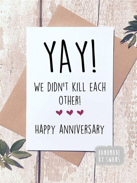 Funny Anniversary Card First Anniversary Card For Husband Etsy Uk