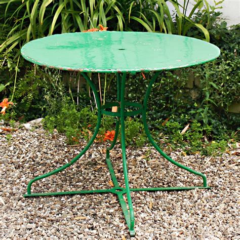 60 list list price $654.00 $ 654. Vintage French Round Green Metal Garden Table for sale at Pamono