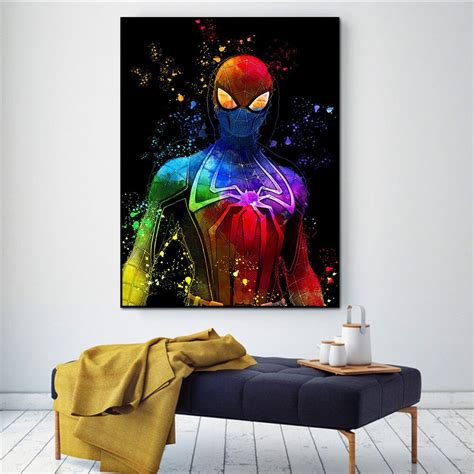 Marvel Abstract Spiderman Poster Print Colorful Wall Art Universe
