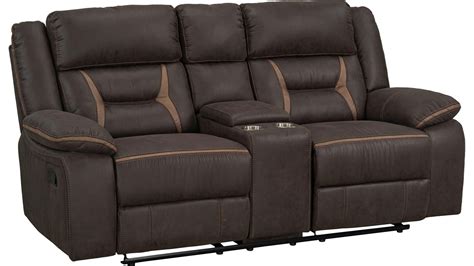 Lane Engage Chocolate Dual Power Gliding Reclining Loveseat With Center