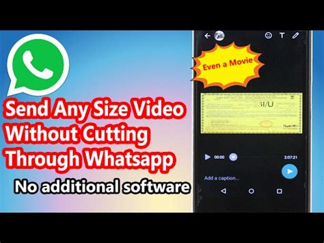 So how can you overcome the limitation? How to send large size video through WhatsApp without ...