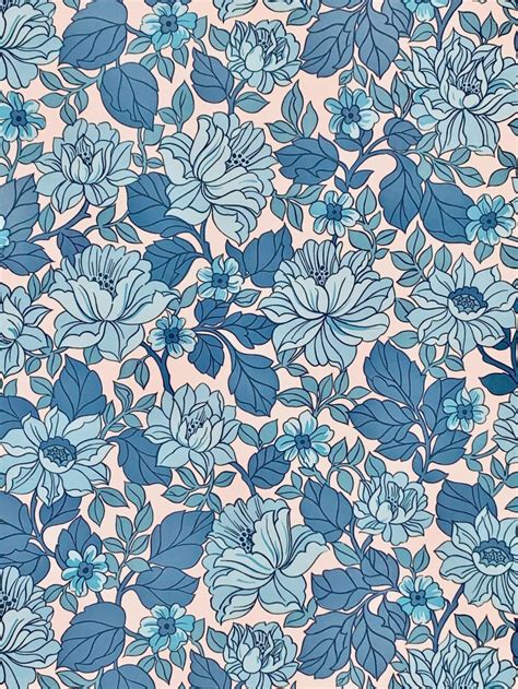 Vintage Wallpapers Online Shop Blue Floral Wallpaper