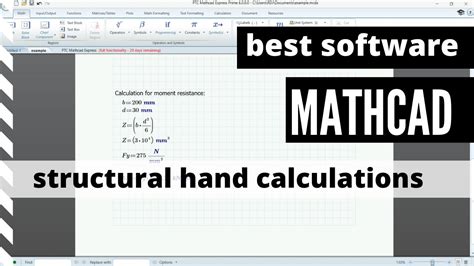 Mathcad Tutorial For Structural Engineers Youtube