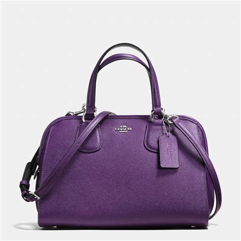 coach nolita leather satchel in purple lyst