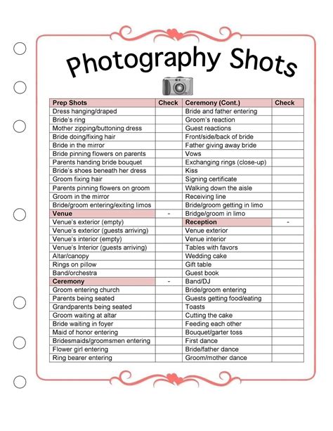 Wedding Photography Checklists Modwedding 28 Wedding Checklist
