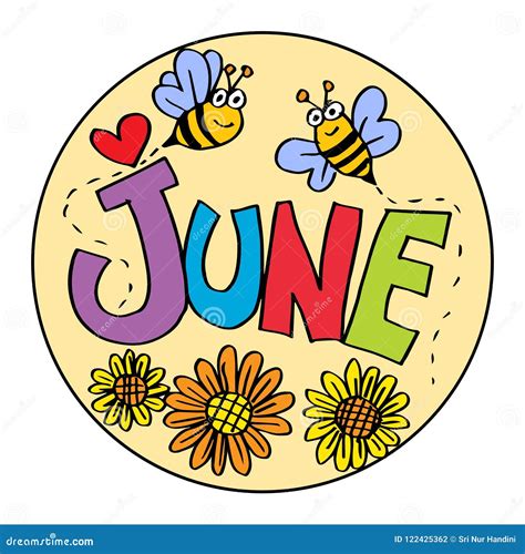 Color Example June Coloring Pages For Kids Stock Illustration