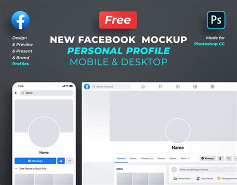 Free Facebook Profile Mockup Photoshop Template On Behance