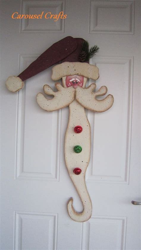 Rustic Wood Santa Door Hanging By Carousel Crafts Christmas Crafts