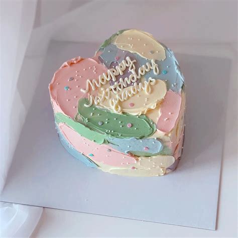 Aprils Baker On Instagram Painted Pastels Simple Birthday Cake Pretty Birthday Cakes