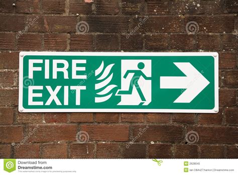 Fire Exit Sign Stock Image Image Of Sign Bricks Arrow