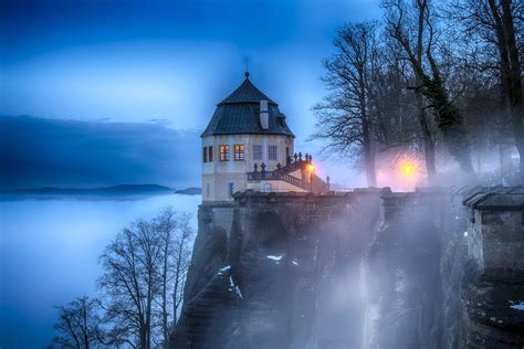 Konigstein Fortress In Switzerland In The Fog