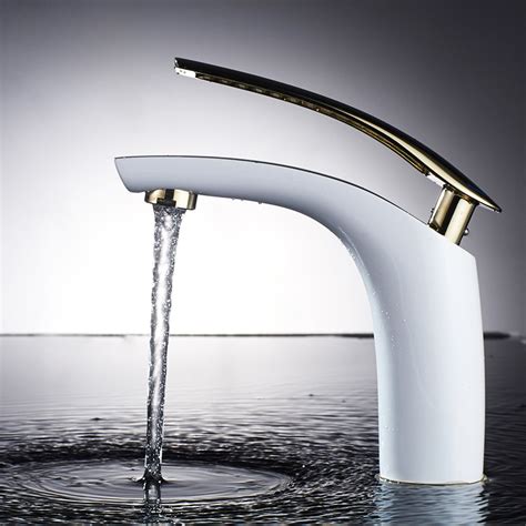 White Bathroom Sink Faucets Single Handle Vessel Black Unique Modern