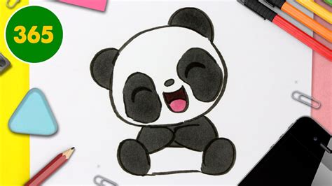 How To Draw A Cute Panda Bear Kawaii Youtube