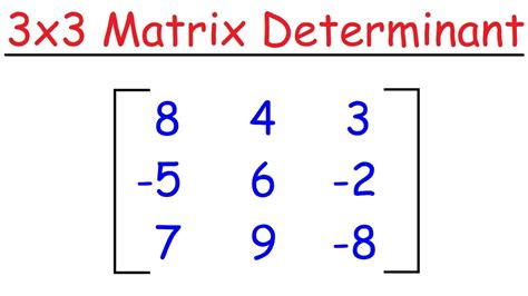 The determinant is a value defined for a square matrix. How To Find The Determinant of a 3x3 Matrix - YouTube