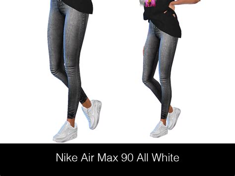 Streetwear For Sims 4 Hypesim Nike Air Max 90 All White Female