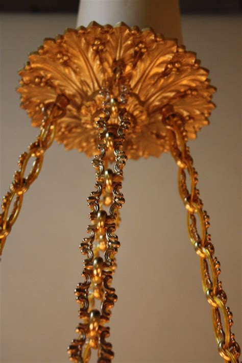 French Art Glass Hand Painted Chandelier At 1stdibs Painted