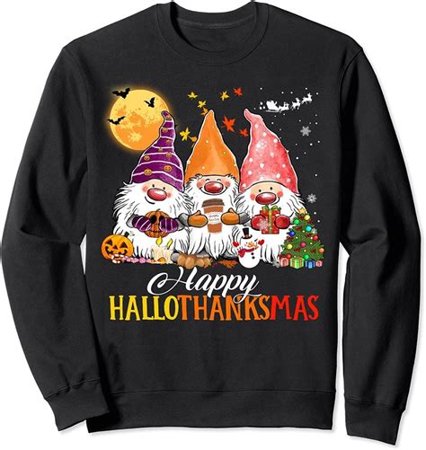 1gnomes Happy Hallothanksmas Halloween Thanksgiving Christmas Cl Buy T Shirt Designs