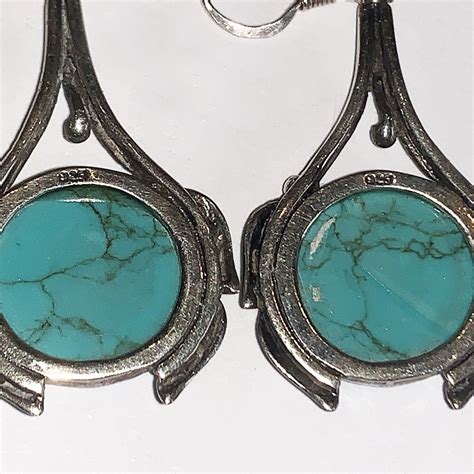 Art Nouveau Sterling Silver And Large Natural Turquoise Cabochon